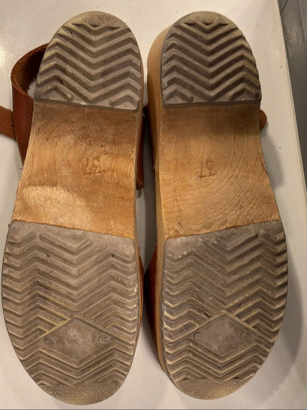 MIA Brown Leather Open-Toe Wedge Sandals